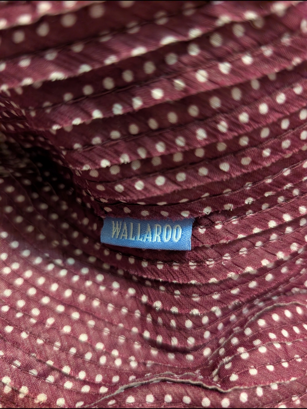 Wallaroo Maroon Polka Dot Bucket Hat